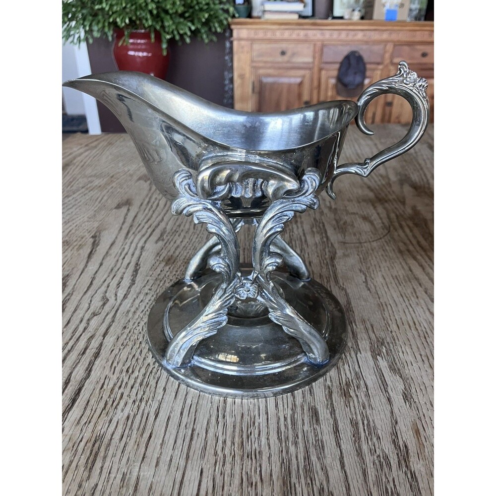 Vintage Silver Plated Tilting Gravy Boat /Sauce Boat